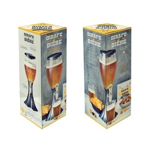 Girafe Biere Tireuse à Bière Distributeur de boissons à la tour de bière,  distributeur de bière de 2,5 l, tour de bière de table avec tube de glace