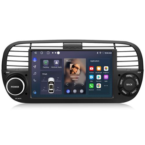Autoradio Fiat 500 Écran Android 12 Carplay Intégré
