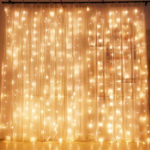 LED Rideau Lumineux, Guirlande Lumineuse avec Etoiles et Lunes Rideau  Lumière Décoration pour Mariage Noël Fenêtre Multicolore