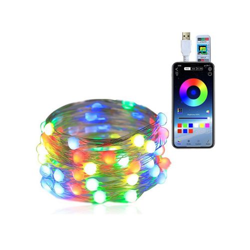 Guirlande Lumineuse USB 10m Guirlande LED RGBIC Guirlande lumineuse LED  connectée par USB, Bluetooth intellig
