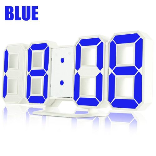Horloge digitale murale avec 60 LED - Bleu