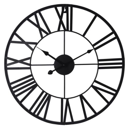 Antique Horloge murale Vieux Chiffre Romain roue ronde montre quartz 12 in environ 30.48 cm Argent