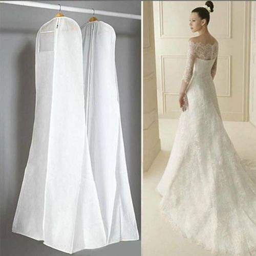 Pour le rangement ou le voyage Longueur totale : 183 cm Pour robe de mariée et robes longues Sac de rangement pour robe de mariée Blanc 