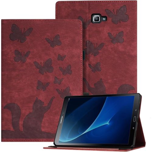 Housse Samsung Galaxy Tab A6 10.1 - 360 Rotation Étui Coque Cuir Protection  Pr Tablette Samsung Tab A6 10.1 SM-T580/T585–Rouge