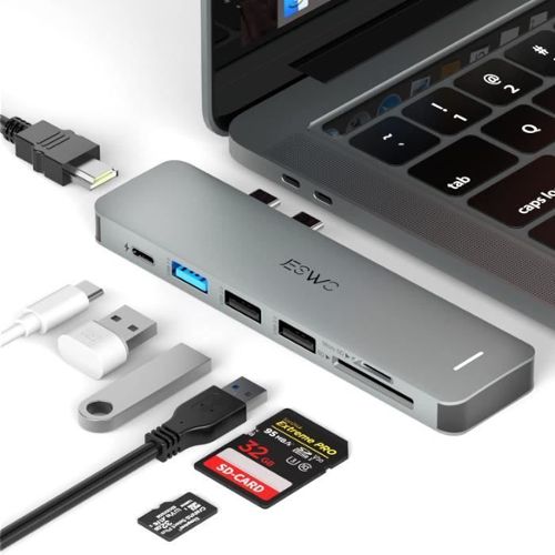 Baseus Hub USB C 7 en 1 Adaptateur avec 4K@60Hz HDMI, PD 100W, 3 USB-A 3.0  5Gbps, Lecteur Carte SD/TF, Stations d'accueil pour Ordinateur Portable  MacBook/Surface Pro/iPad/Steam Deck/Rog Ally/Samsung : :  Informatique