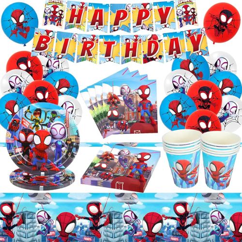 Lot de 10 badges personnalisés anniversaire ou fête - spiderman