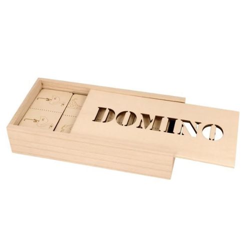 Jeux de dominos, 55 pièces, avec boîte refermable en bois