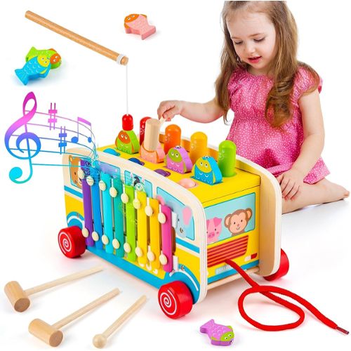 Cube d'activité en bois jouet Montessori jouets pour bébé âge préscolaire 2