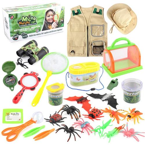 Kit Exploration Enfant Jeux Explorateur Exterieur Aventurier Kit avec Gilet  Chapeau Jumelles Loupe Filet à Papillon Pince Insecte Jouet d'Exploration  Cadeau pour Enfants Garçons Filles (vert) : : Jeux et Jouets