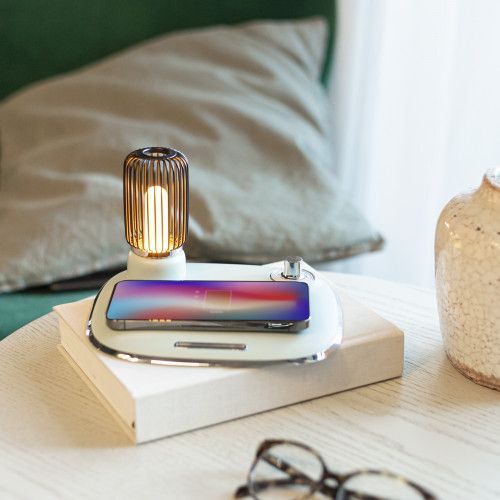 Lampe de table design rechargeable tactile LED - Lampe de chevet USB en  titane à intensité variable 3W Lampe de bureau sans fil avec batterie et  abat-jour pour chambre à coucher, salon