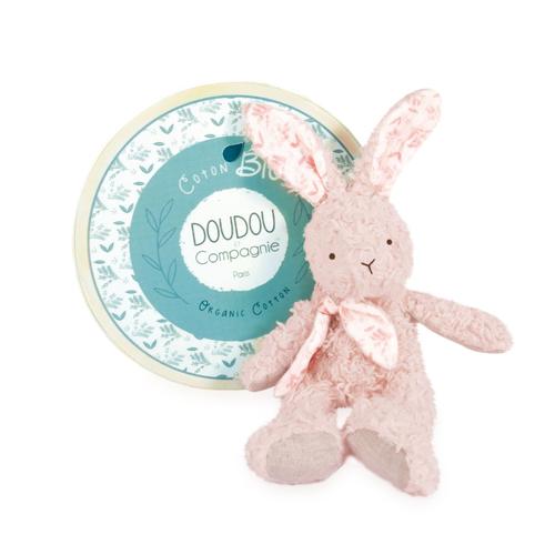 Lapin de Sucre plat rose blanc beige DOUDOU ET COMPAGNIE