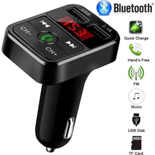 Transmetteur FM Bluetooth Appel Mains Libres Radio Lecteur de Musique MP3  Adaptateur Bluetooth Voiture Chargeur Rapide QC3.0 Prise Allume Cigare  Bluetooth - Transmetteur audio - Achat & prix