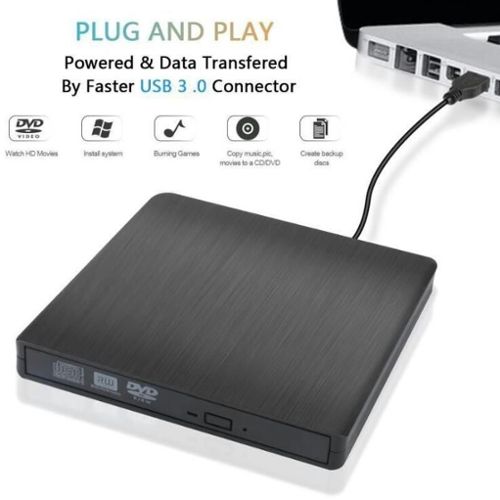 Lecteurs Blu-ray GENERIQUE Lecteur externe noir portable 4k 3d blu-ray usb  3. 0 type-c graveur de cd/dvd hd pour pc/mac de bureau