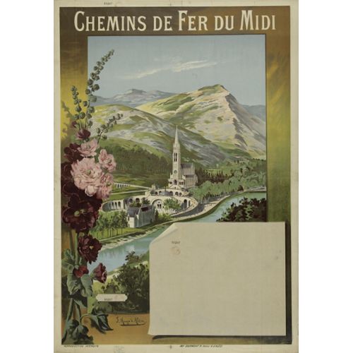 Affiche chemin de fer Orléans et Midi Stations Hivernales des Pyrénées 