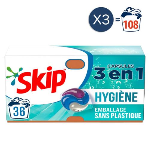 Skip - 78 lavages - Capsules 3en1 SKIP Lessive Sensitive (Lot de 3x26)