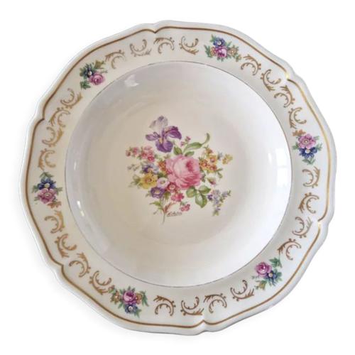 Feve Ancienne plate Limoges Castel Roi Blanc Mat Biscuit