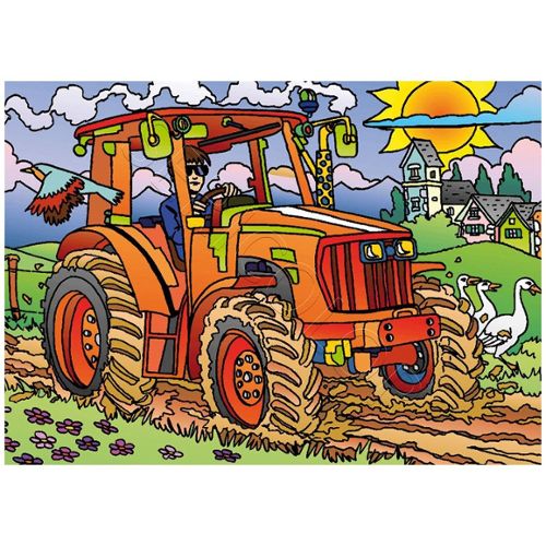 Cahier de Coloriage Enfants 2-5 ans : Voiture, Tracteur, véhicules