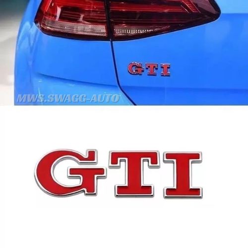 2 x GTI Sticker 3D Voiture Emblème Logo Insigne Métal Badge