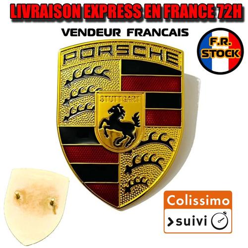 Capuchons de valve gris - Logo Porsche couleur - AVEC système