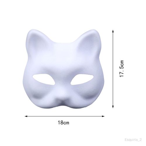 10 pièces masque en papier bricolage blanc, masques de chat, à