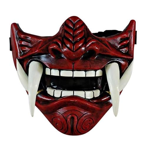 Masque De Cosplay Hannya Démon Oni - Demi-visage Résine - Pour Halloween, Cosplay, Théâtre Noh