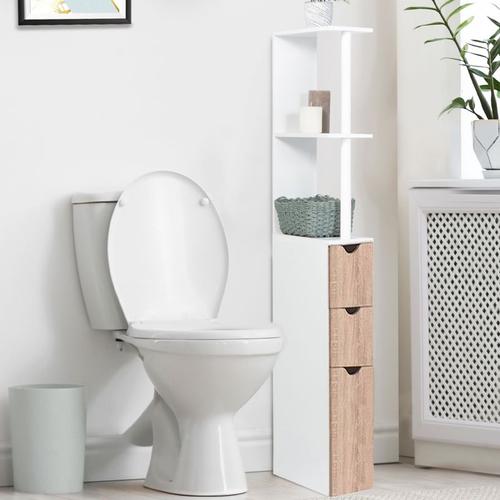 Meuble Wc  Noir  Et  Bois  1001 Idees Etagere Wc  40 Modeles 