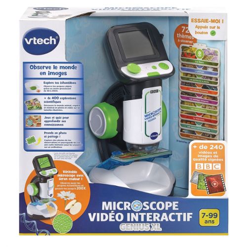 Microscope portatif Photo/vidéo, écran d'affichage LED, caméra pour enfants