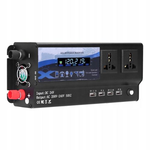 Convertisseur 12V-220V onduleur 6000W LCD 2 USB noir
