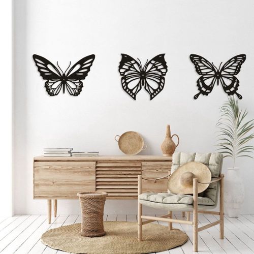 Décoration murale papillon 3D, décorations papillon dorées, autocollants  muraux amovibles, décoration de chambre (doré)