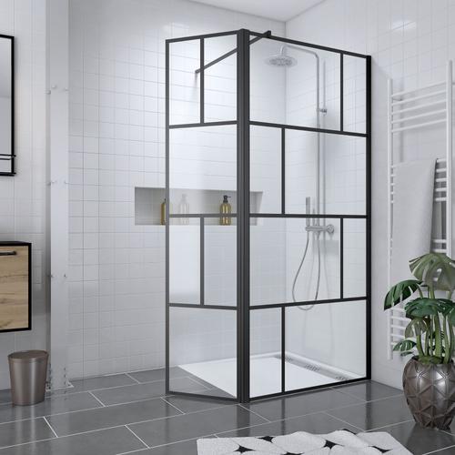 Aica Paroi De Douche Pivotante 90x200cm+30x200cm Paroi Latérale à L