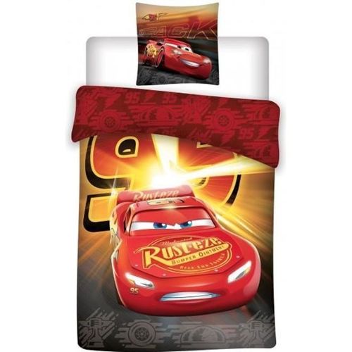 Parure de Lit Disney Cars Race Ready Housse de Couette 140x200 cm Taie d'oreiller
