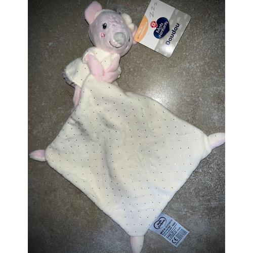 DOUDOU LICORNE MOUCHOIR ROSE BLANC SIMBA TOYS BENELUX KIABI PELUCHE JOUET  BEBE NAISSANCE PETITE FILLE BLANKIE UNICORN