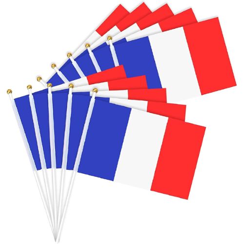 TD® Tenant le drapeau français Drapeau français triangulaire à manivel –