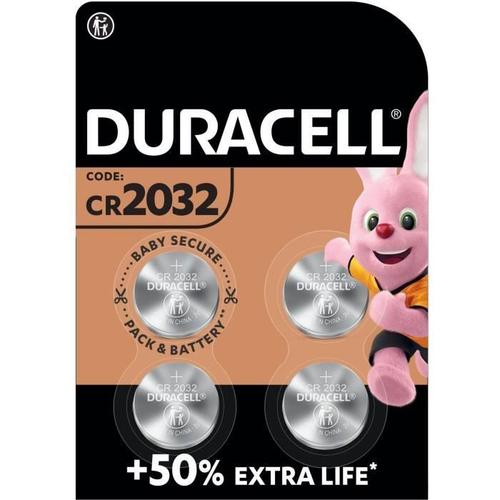 Pile Bouton Lithium CR2032 3V DURACELL : Le lot de 4 piles à Prix