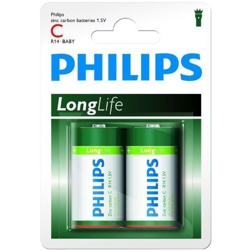 Philips Pile R14 C - 2 Pièces - Longlife
