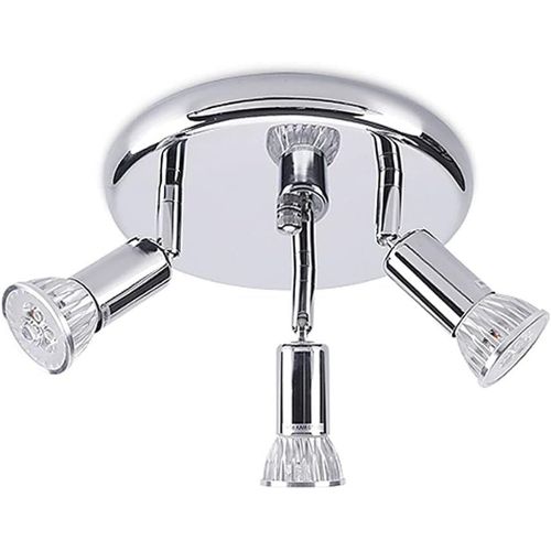 OPAH Plafonnier de salle de bain 3 lumières métal et verre L19cm Chrome  Corep - LightOnline