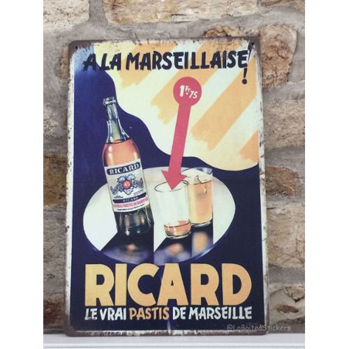 Ricard 2 x 1L + Plaque Metallique en Coffret Cadeaux - Nevejan