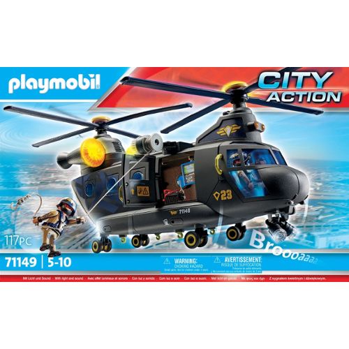 Playmobil City Action 71149 pas cher, Hélicoptère des forces spéciales