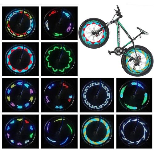 LED Vélo Roue Lumières Ultra Lumineux Étanche Vélo Rayons Lumières Vélo  Décoration Sécurité Avertissement Pneu Bande Lumière pour Enfants Adultes  Nuit Équitation Vert Batterie Modèles