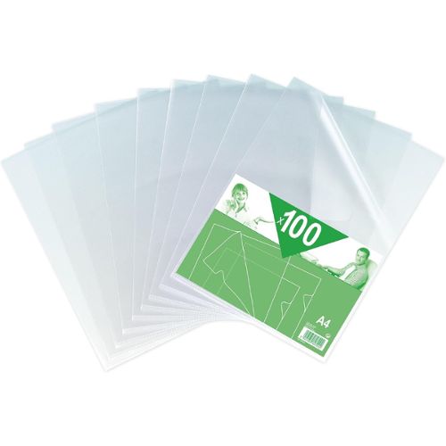 Herlitz 10843746 Lot de 100 pochettes à coin transparentes en plastique A4  Standard 0,11 mm (Import Allemagne)