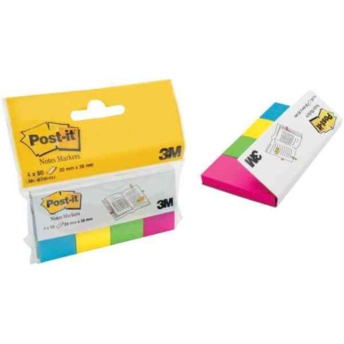 POST-IT Marque-pages Post-it® en papier, 10 blocs de 50 feuilles, couleurs  assorties