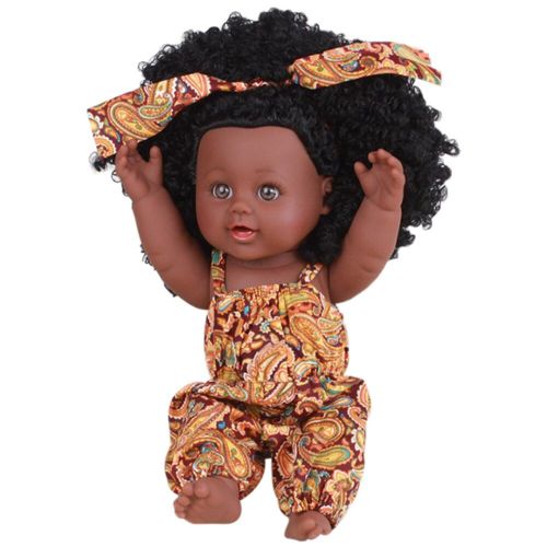 Jouet pour bébé noir africain avec cheveux bouclés Simualtion de Noël  Dessin animé pour poupée mignon mini garçons filles cadeau pour enfants