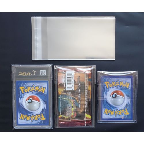 Pochette protection rigide présentoir Pokemon plexi coquille double face  pour cartes à collectionner 94 X 70 X 5MM - Protecteur de cartes Pokémon  transparent - Etui pour cartes de jeu
