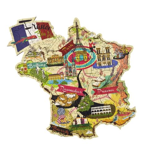 Puzzle France Magnétique 93 pcs (bois) - JANOD - Nouvelles régions
