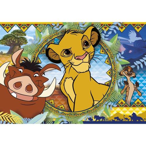 Lisciani, Maxi Puzzle pour enfants a partir de 4 ans, 60 pièces, 2 en 1  Double Face Recto / Verso avec le dos à colorier - Disney Roi Lion - 91751