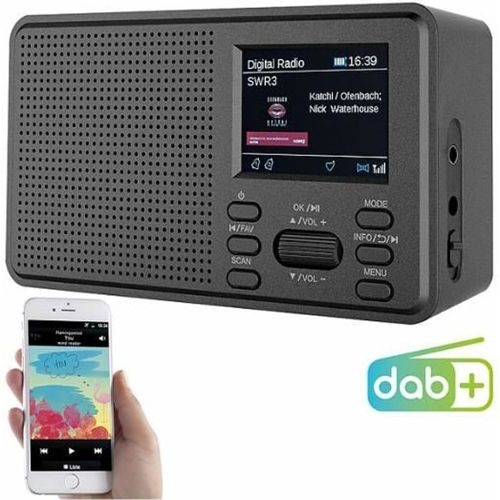 Radio Portable DAB FM RNT Numérique Digitale avec Batterie Rechargeable –  MB225 – Petit Poste Radio Réveil Portatif, Jack, Alarme - Bleu
