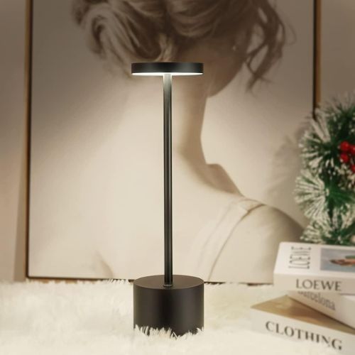 Lampe de table LED sans fil rechargeable - 3200 mAh - Lampe de bureau  portable USB en métal 