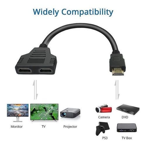 Câble adaptateur répartiteur HDMI, 1 en 2 sorties, pour touristes