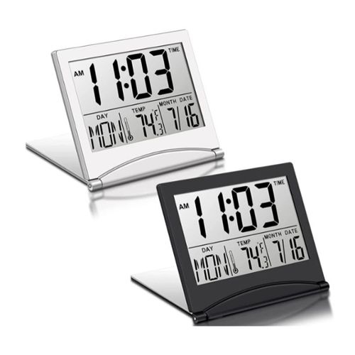 Réveil de Voyage Mini Horloge Numérique LCD Portable avec