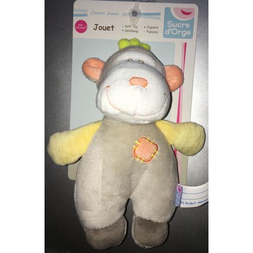 peluche singe ajena 50 cm - doudou singe ouistiti marron